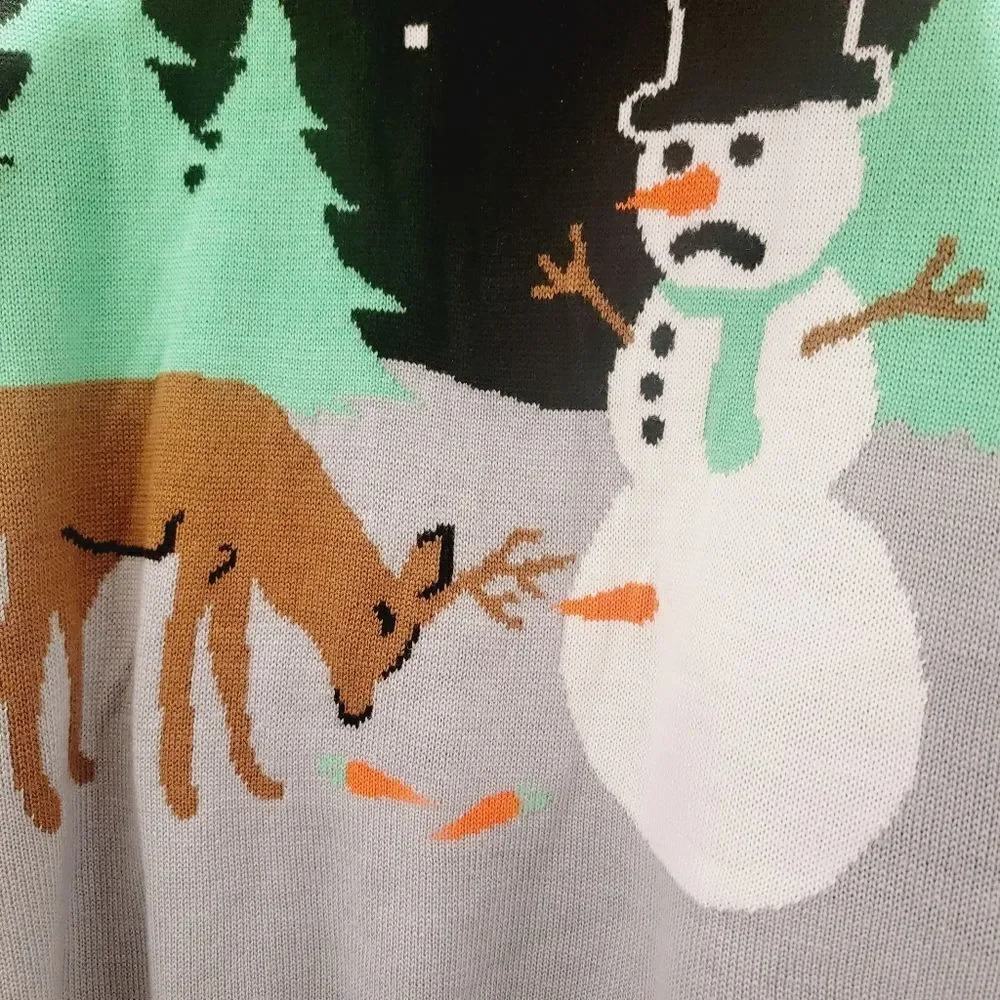 Tipsy Elves XL Ugly Christmas Sweater Carrot Trail Nightmare Reindeer